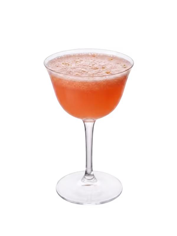 Sjakin Paper Plane cocktail in een coupe glas